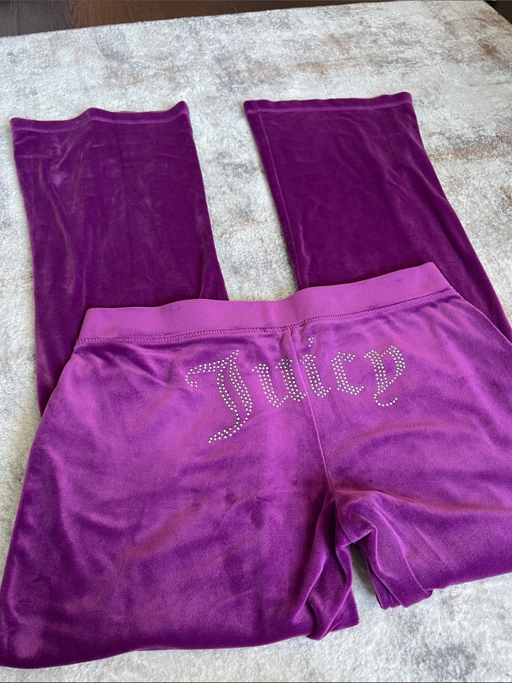 Juicy Couture Fuchsia Velour Rhinestone Logo Pants